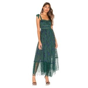 Free People Seven Wonders Maxi Midi Emerald Dress